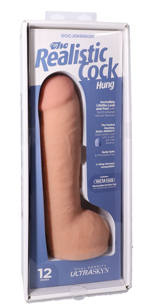 The Realistic Cock - Hung With Removable Vac-U-Lock Suction Cup - ULTRASKYN - 12 Inch (with balls)