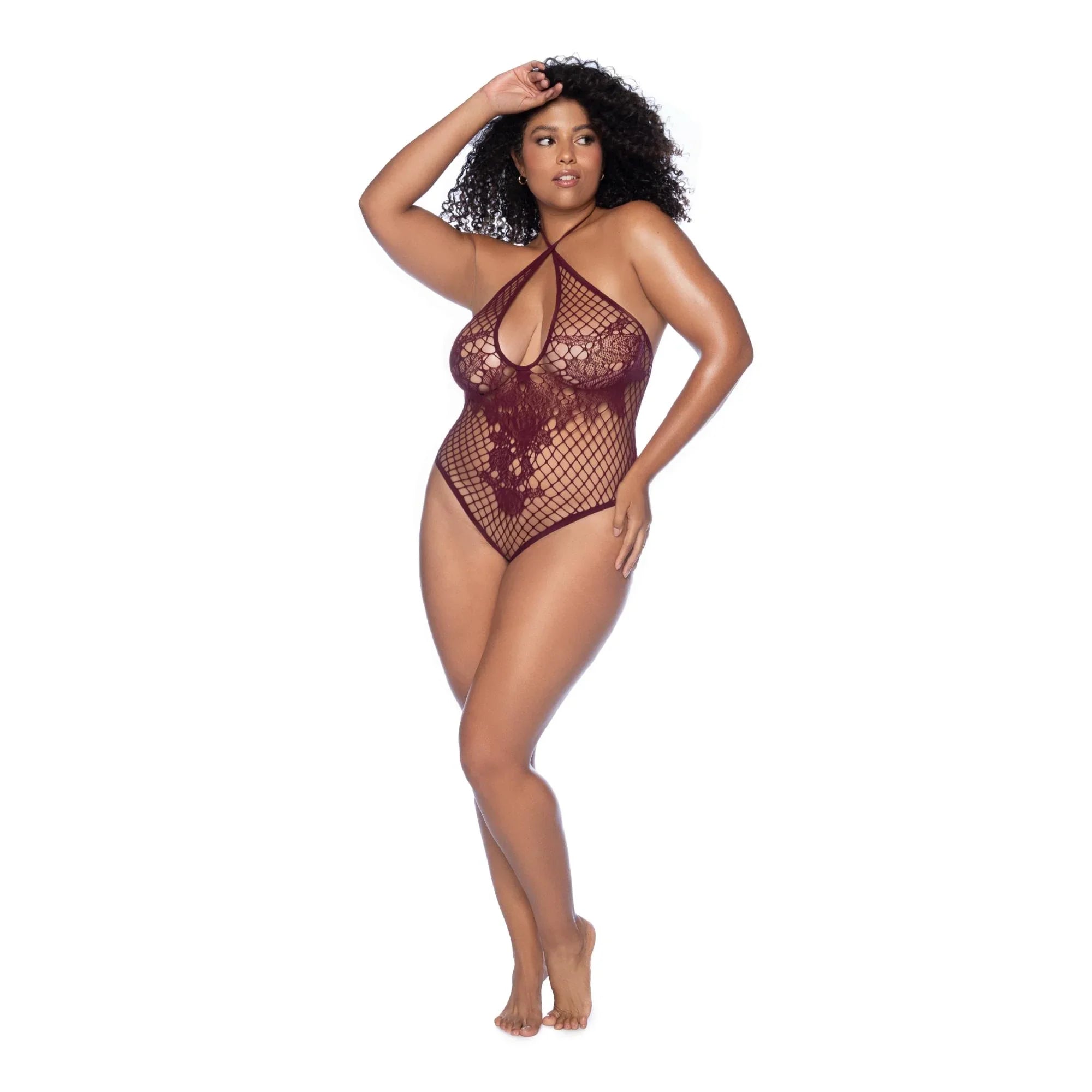 Mapale Lingerie 2025 Volume II – Floral Fishnet Bodysuit (Plus Size)