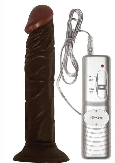 Real Skin All American Whoppers Vibrating Dildo with Wired Remote Control 7in