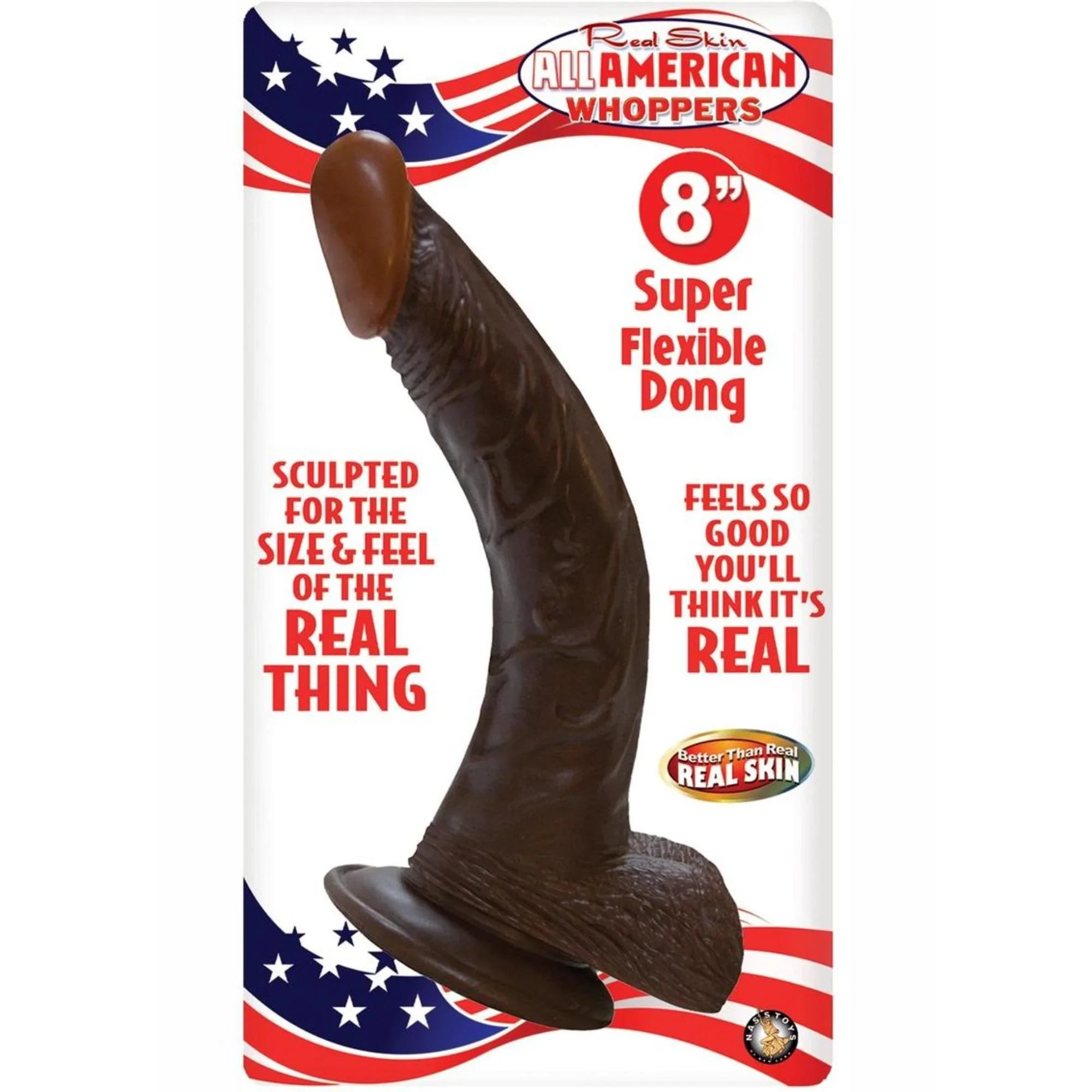 Real Skin All American Whoppers Dildo with Balls 8in