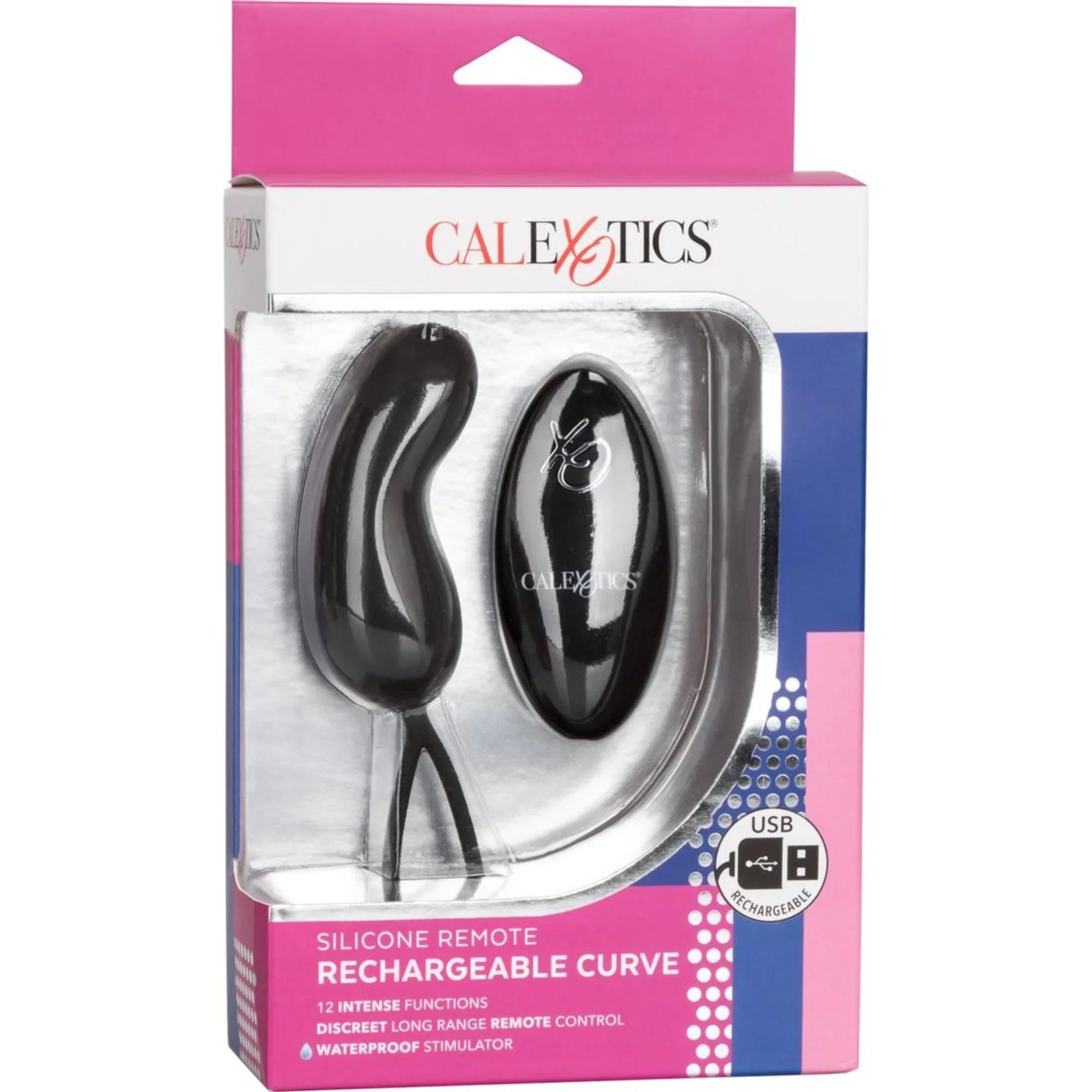CalExotics Silicone Rechargeable Curve Bullet with Remote Control