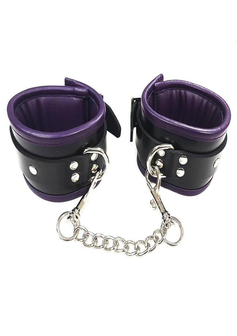 Rouge Padded Leather Ankle Cuffs