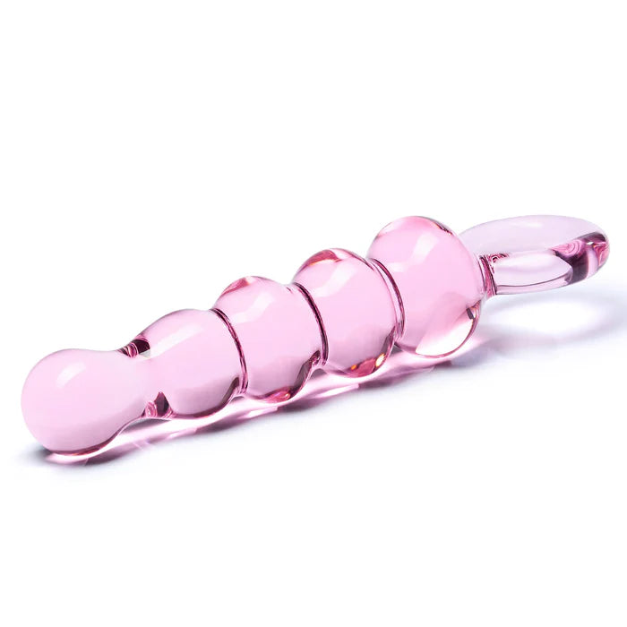 Glas Quintessence – Beaded Glass Anal Slider with Ring Handle