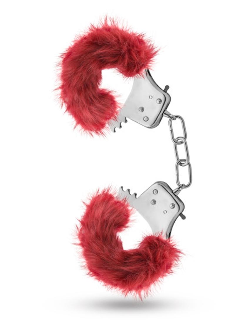 Temptasia Plush Fur Cuffs – Adjustable Faux Fur Wrist Restraints with Lock & Keys