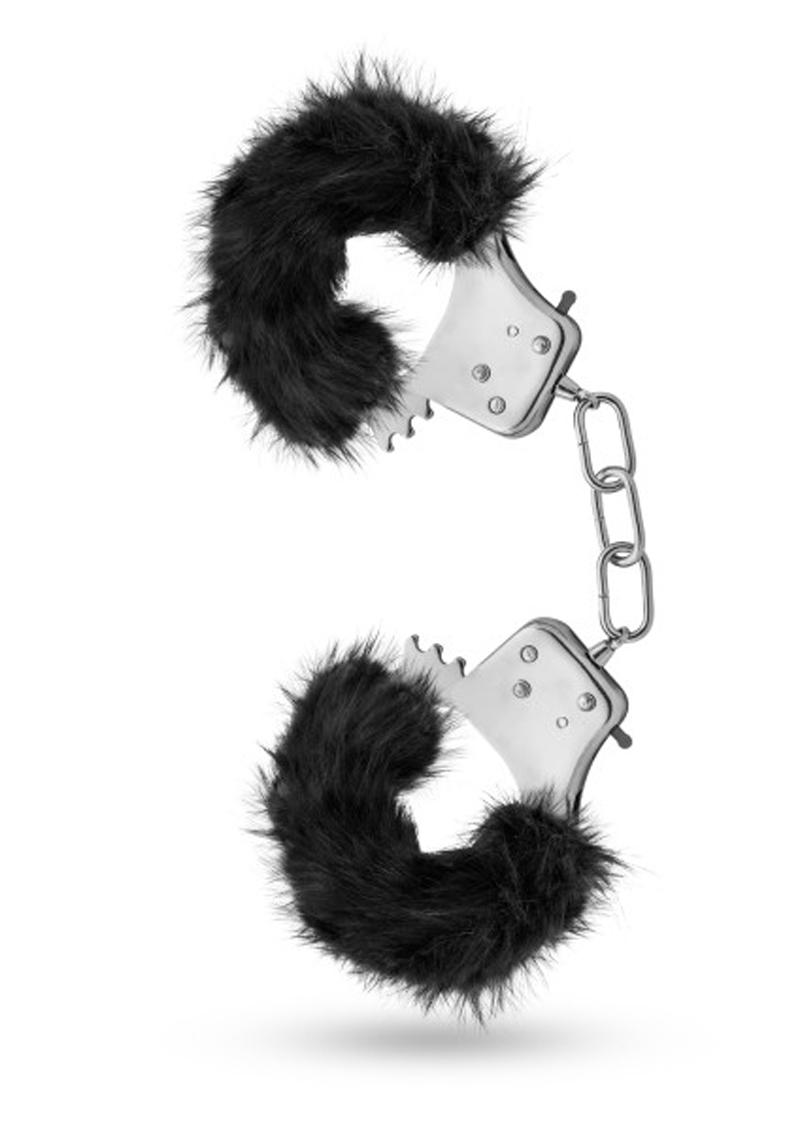 Temptasia Plush Fur Cuffs – Adjustable Faux Fur Wrist Restraints with Lock & Keys