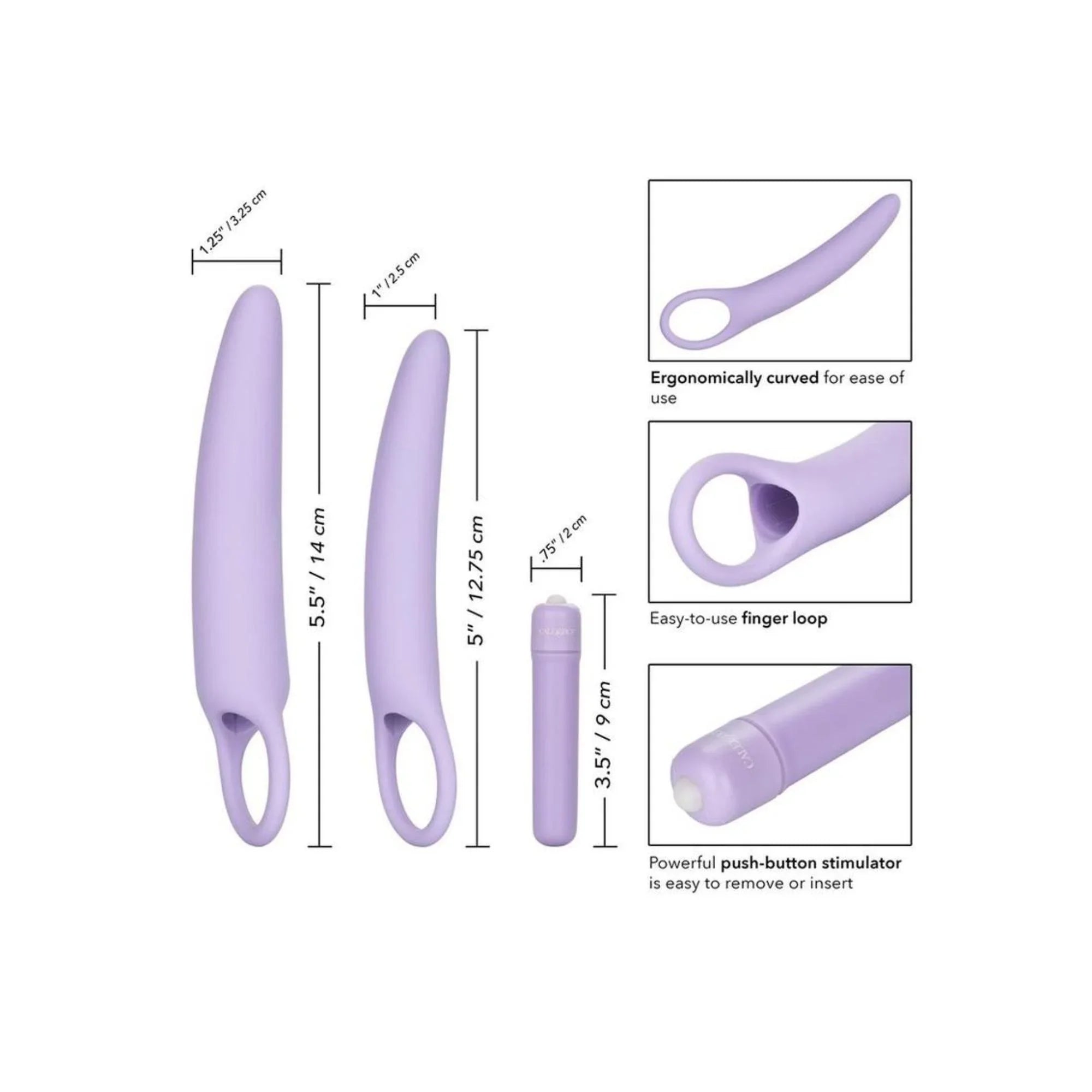 CalExotics Dr. Laura Berman Isabelle Set of 2 Vibrating Silicone Dilators