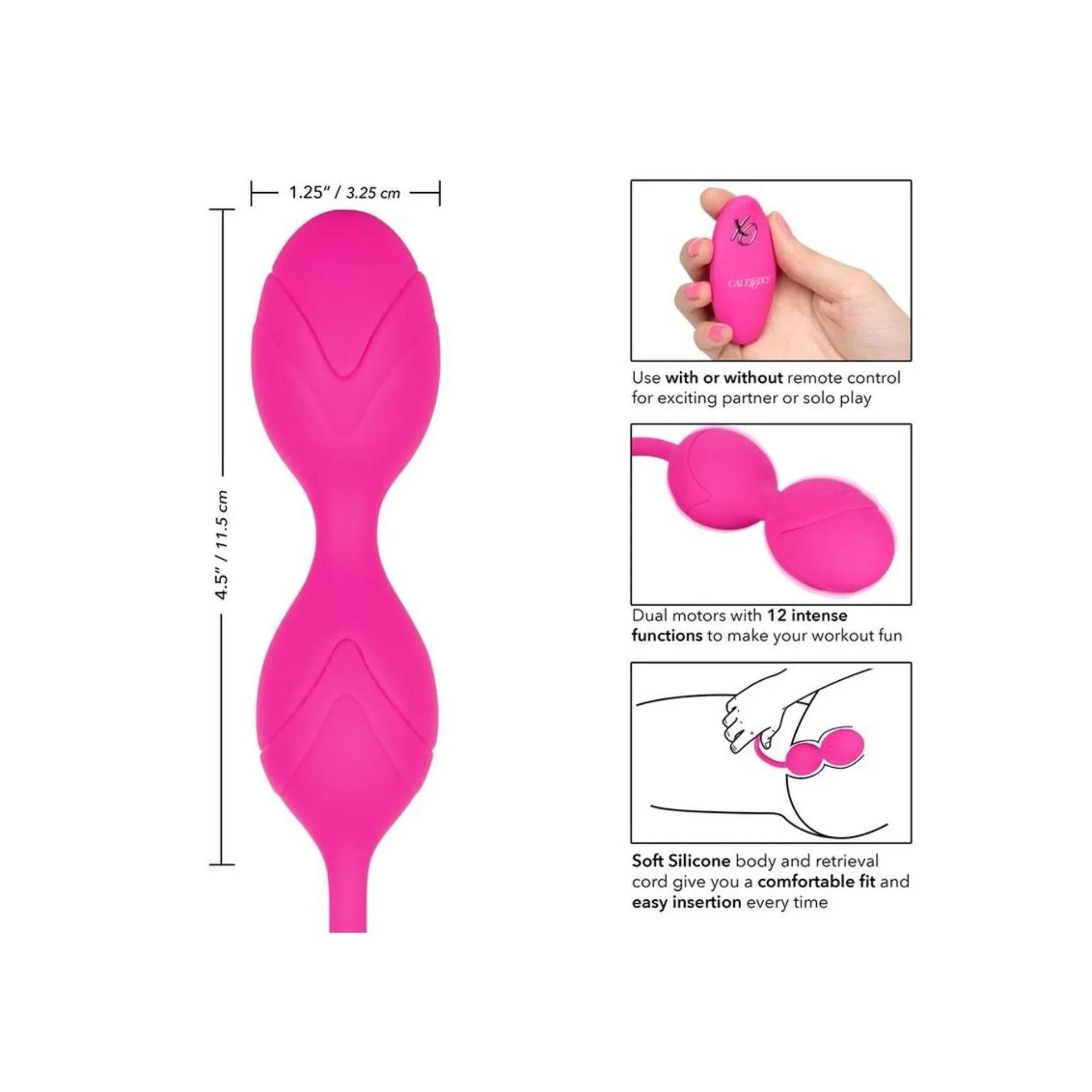 Dual Motor Kegel System Rechargeable Vibrating Silicone Kegel Balls with Remote Control