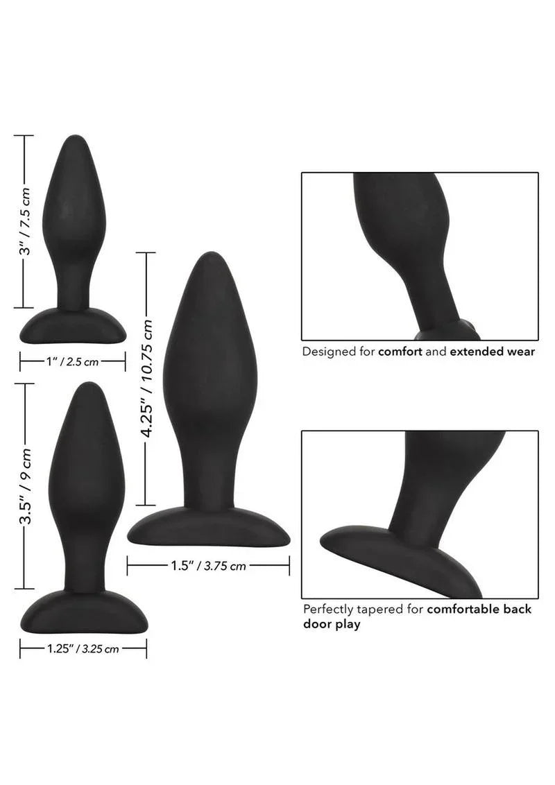 CalExotics Silicone Anal Exerciser Anal Plug Set (3 Per Set)