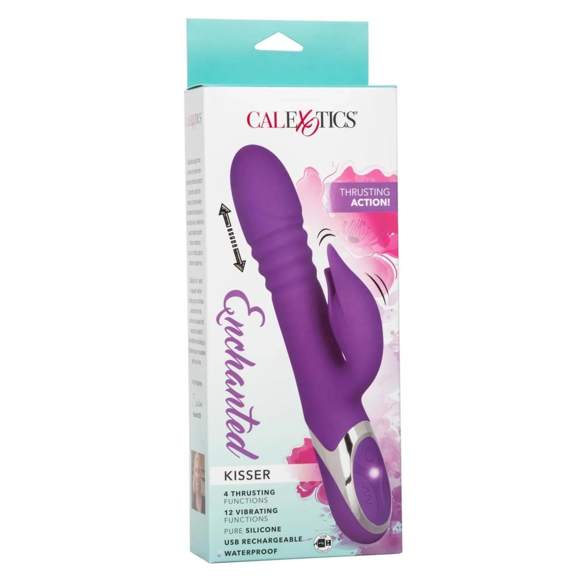 CalExotics Enchanted Kisser Rechargeable Silicone Thrusting Rabbit Vibrator