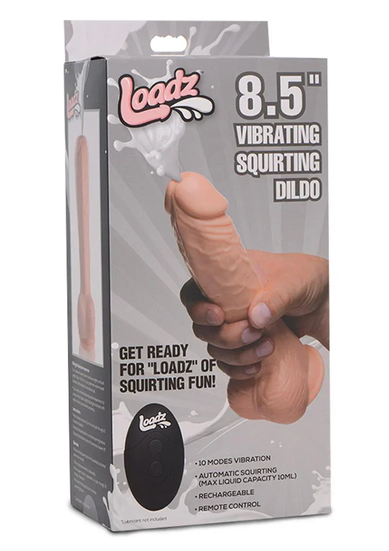 Loadz Vibrating Squirting Dildo with Remote Control 8.5in