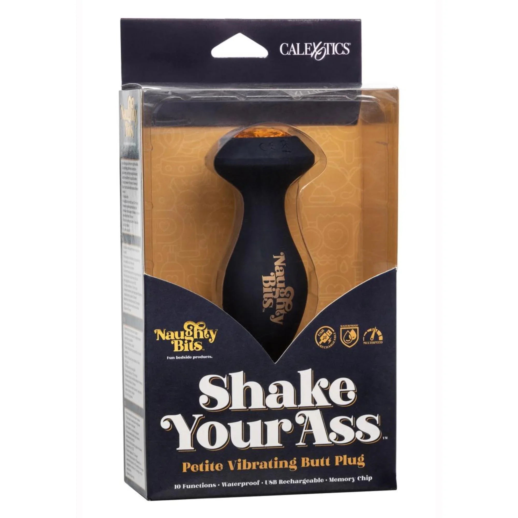 CalExotics Naughty Bits Shake Your Ass Petite Vibrating Silicone Rechargeable Butt Plug