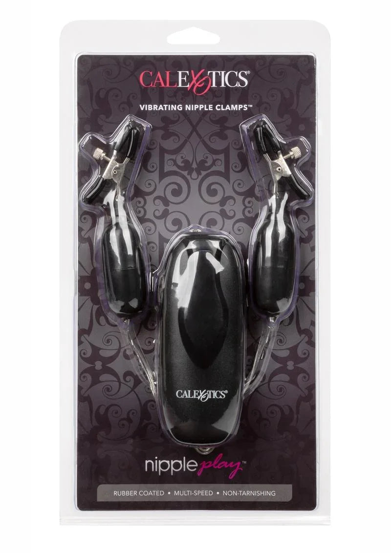 CalExotics Nipple Play Vibrating Nipple Clamps – Wired Remote Control