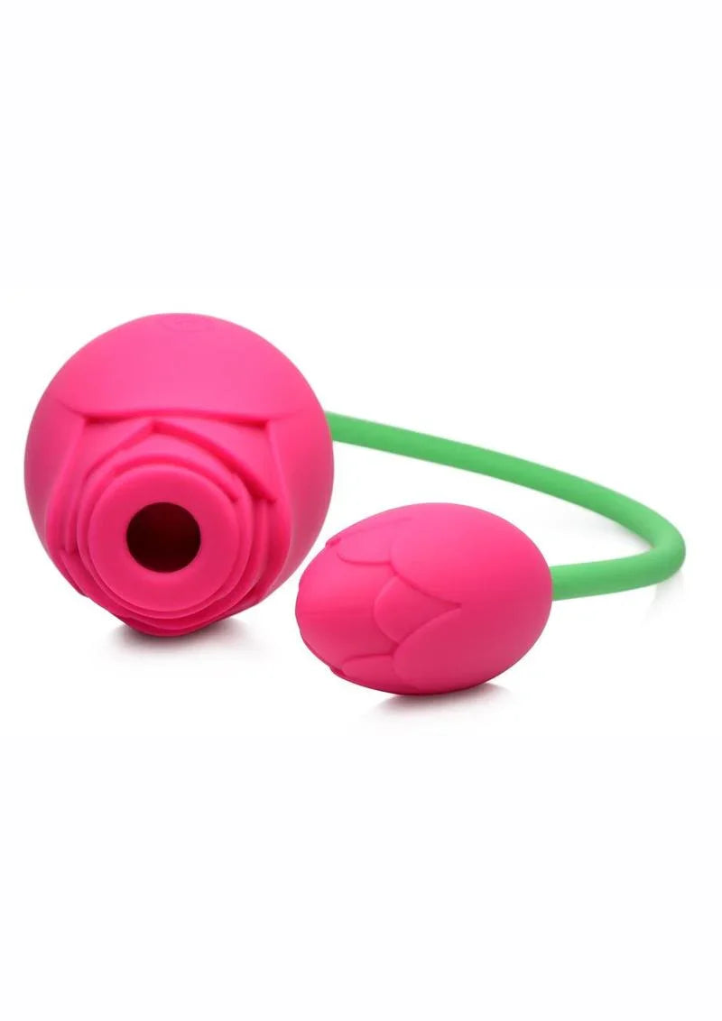 Inmi Bloomgasm Rose Duet 15x Silicone Rechargeable Vibrating & Sucking Clit Stimulator