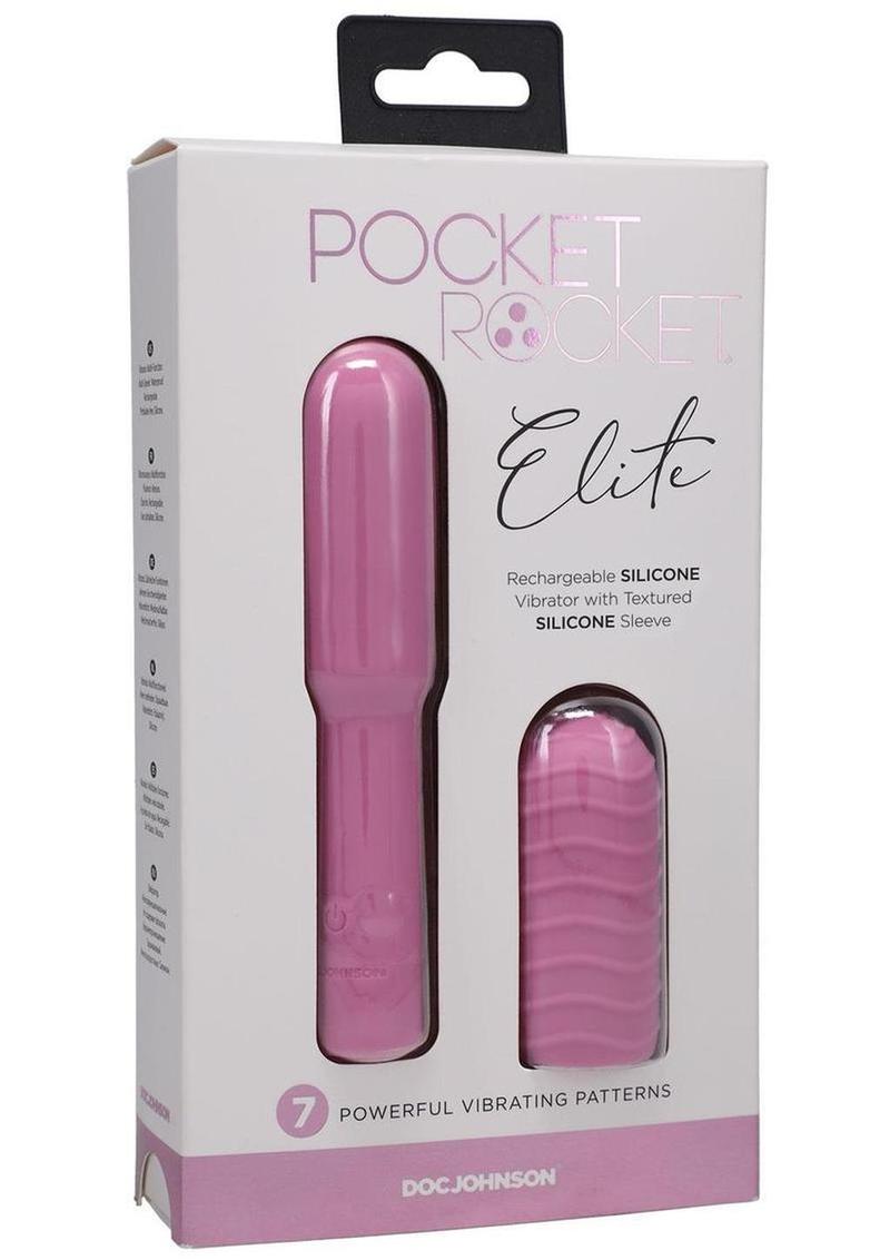 Pocket Rocket Elite Silicone Rechargeable Mini Vibrator with Removable Sleeve