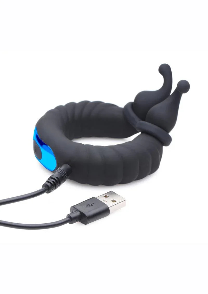 Trinity Men 10X Cock Cobra Dual Stimulating Rechargeable Silicone Cock Ring