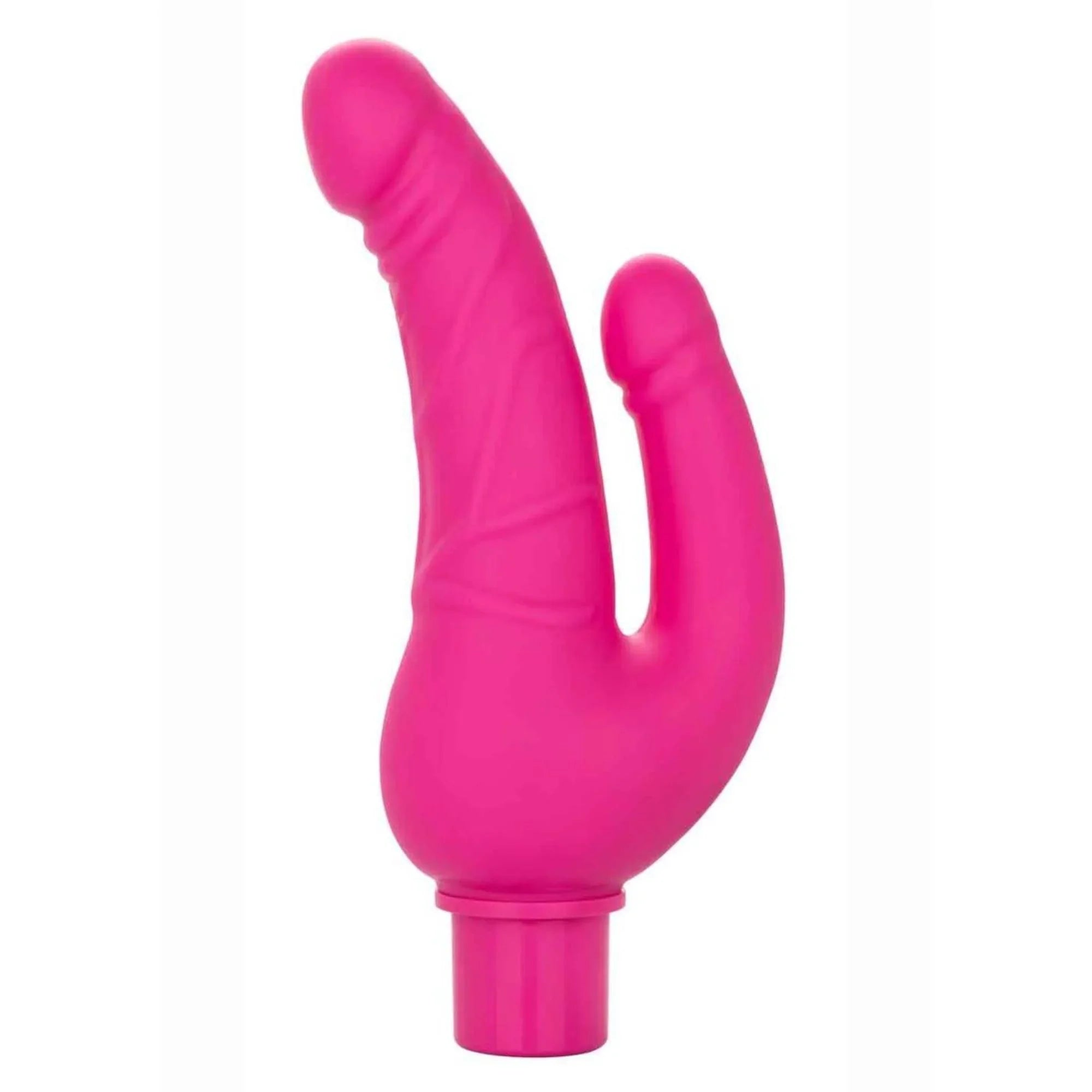 CalExotics Rechargeable Power Stud Over & Under Silicone Vibrating Double Dong
