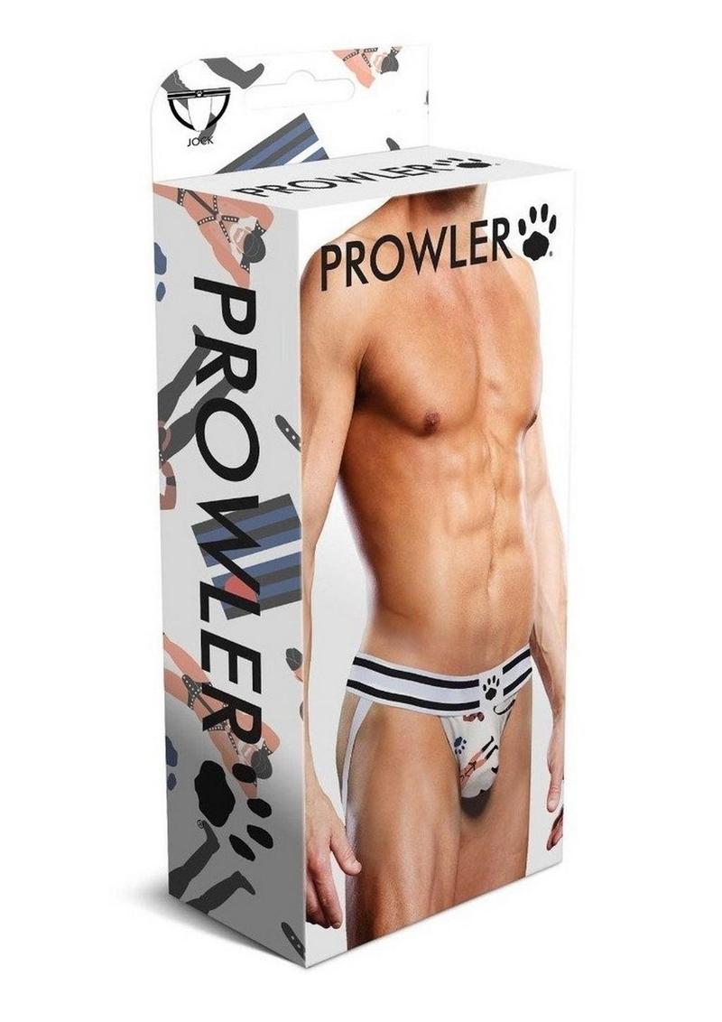 Prowler Leather Pride Jock - White/Black