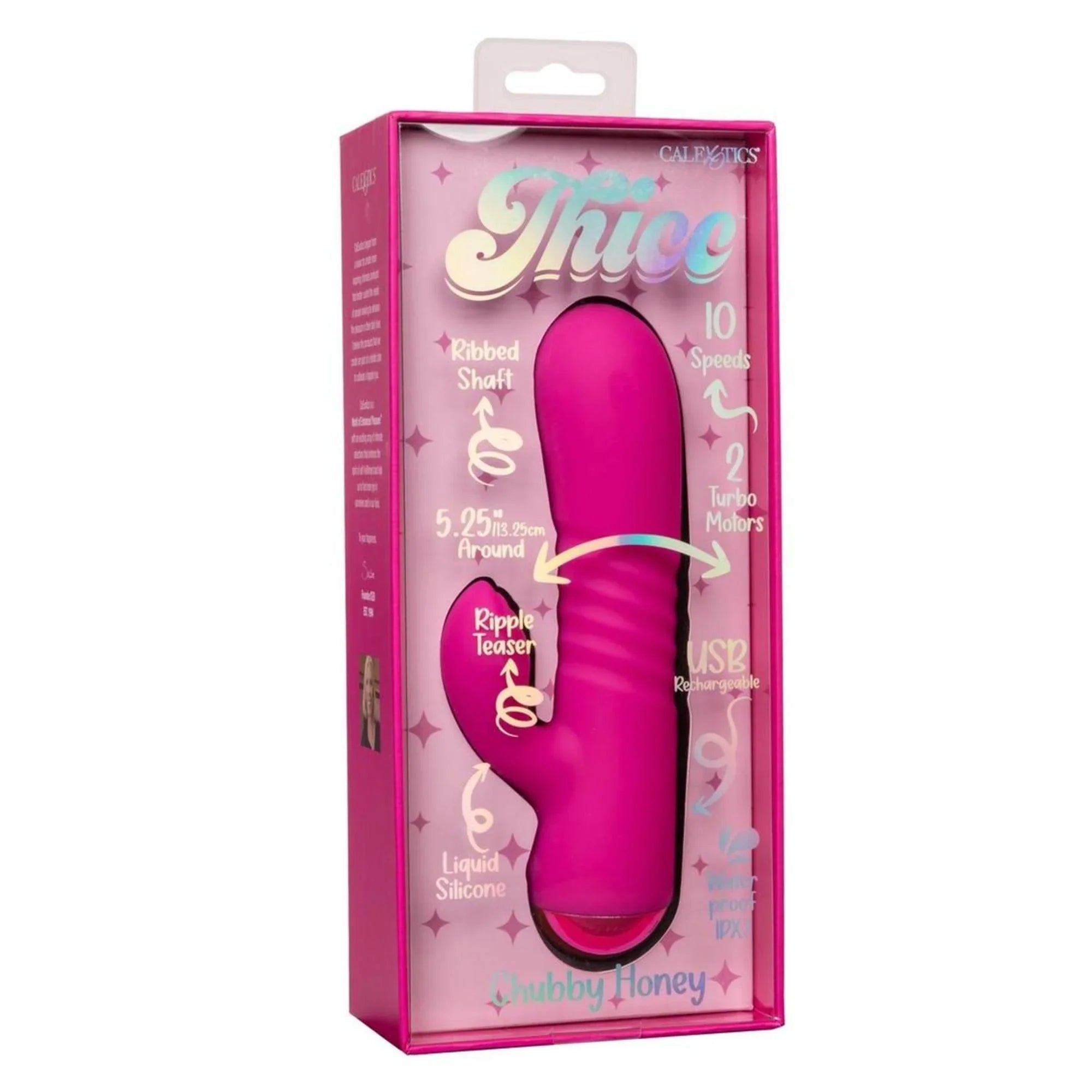 CalExotics Thicc Chubby Honey Dual Motor Vibrator with Clitoral Stimulator