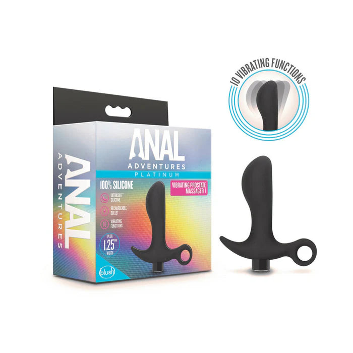 Anal Adventures – Platinum Silicone Rechargeable Vibrating Prostate Massager 01