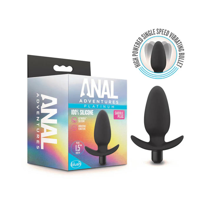Anal Adventures – Platinum Silicone Vibrating Saddle Plug