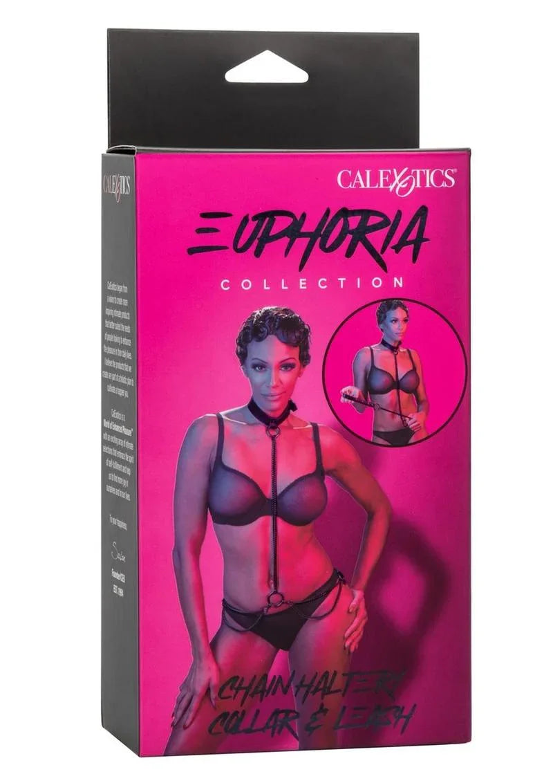CalExotics Euphoria Collection Chain Halter/Collar & Leash - Plus Size