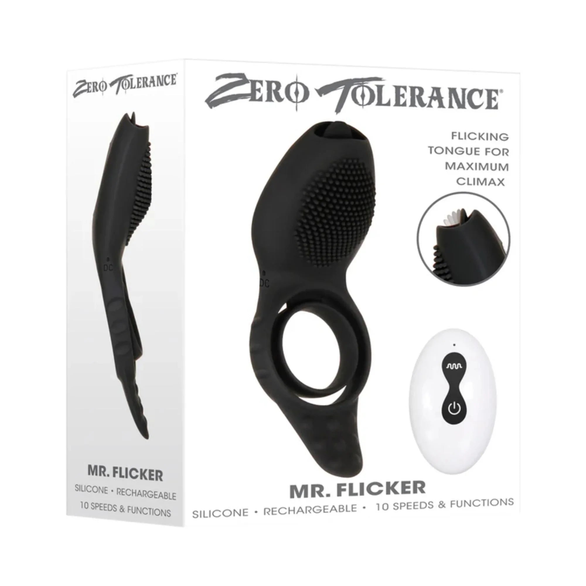 Zero Tolerance Mr. Flicker Remote-Controlled Flicking Tongue Vibrating Cockring