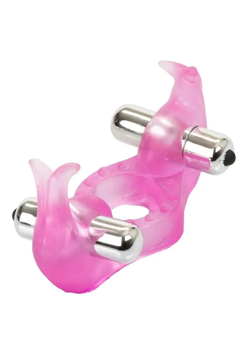 CalExotics Triple Orgasms Enhancer Vibrating Cock Ring with Clitoral Stimulation