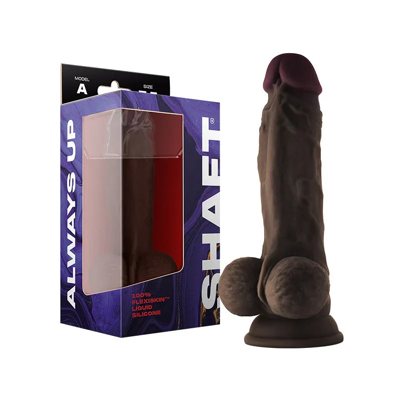 Shaft Model A: 7.5 in. Dual Density Silicone Dildo with Balls
