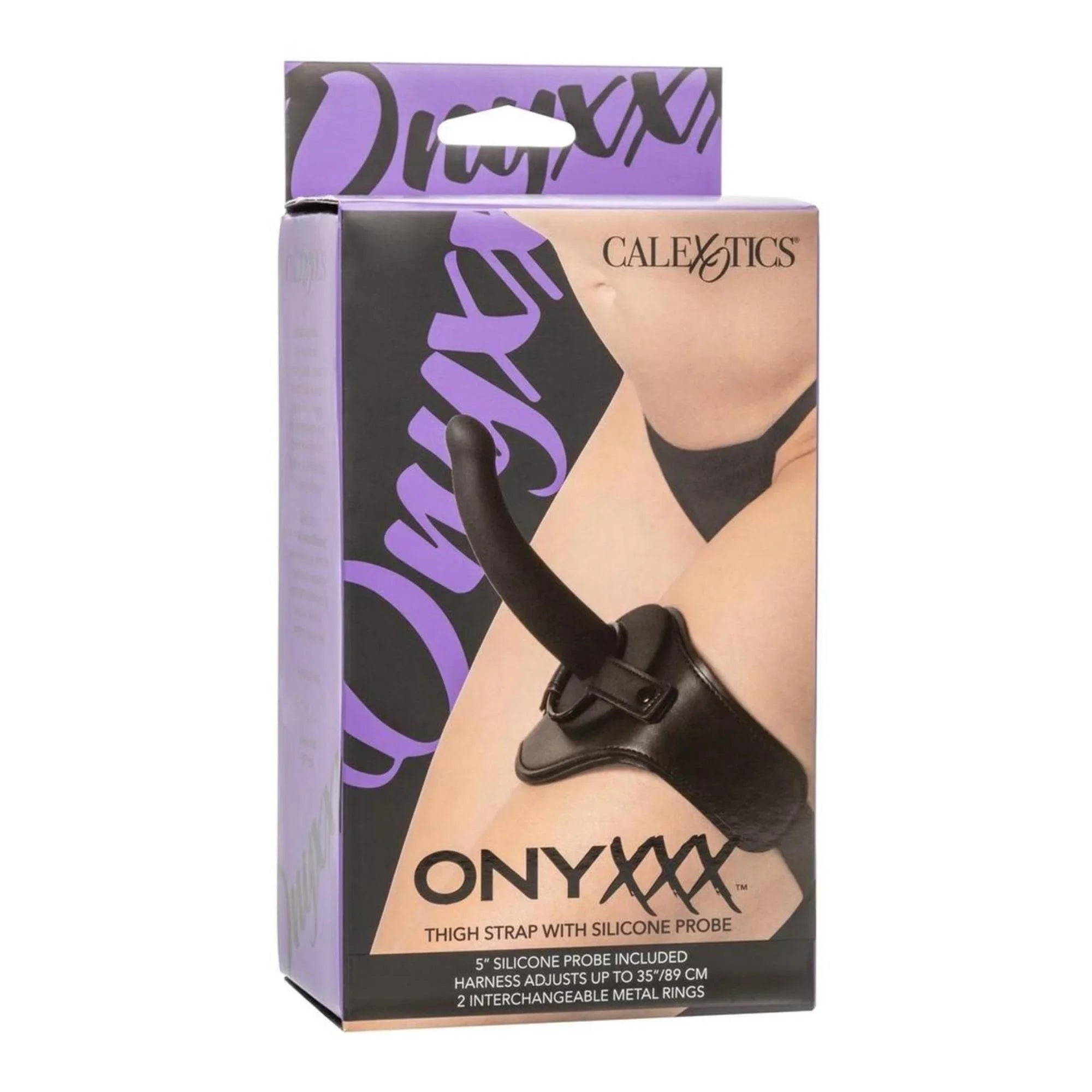 CalExotics Onyxxx Thigh Strap With Silicone Probe
