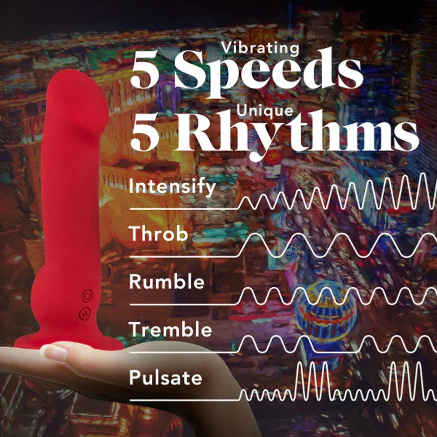 Impressions Las Vegas Rechargeable Silicone 8.25 in. Vibrating Dildo