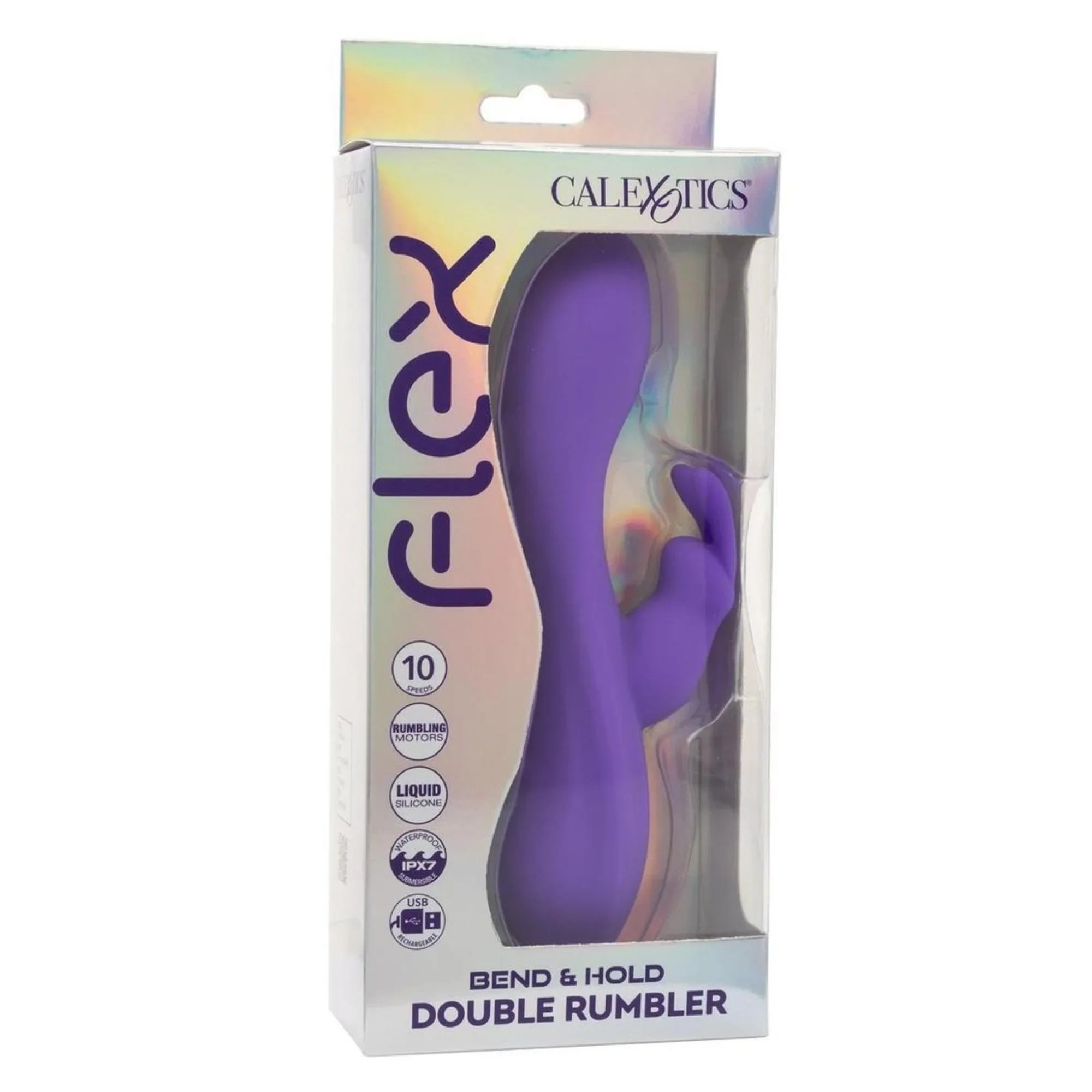CalExotics Flex Bend & Hold Double Rumbler Rechargeable Silicone Rabbit Vibrator