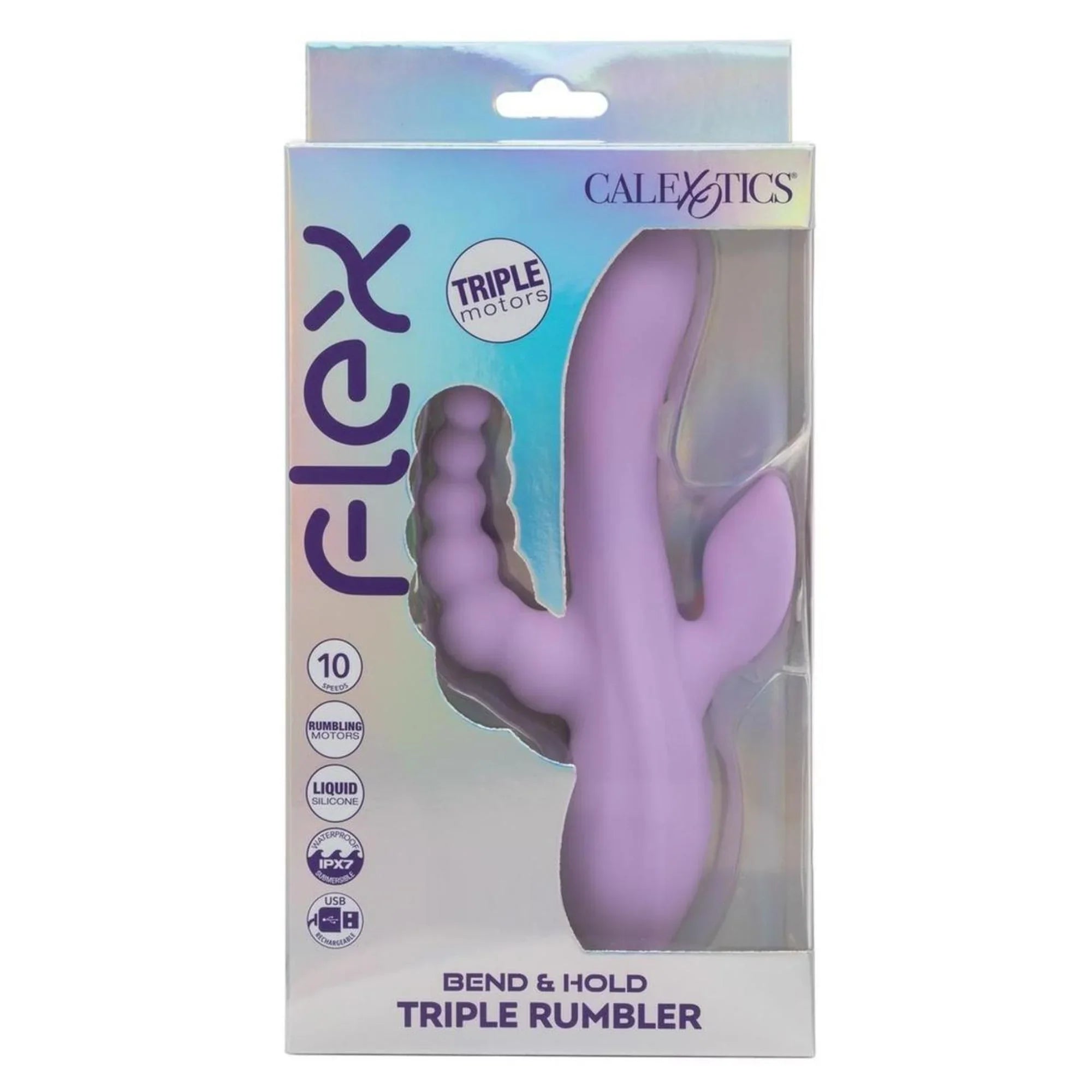 CalExotics Flex Bend & Hold Triple Rumbler Rechargeable Silicone Vibrator