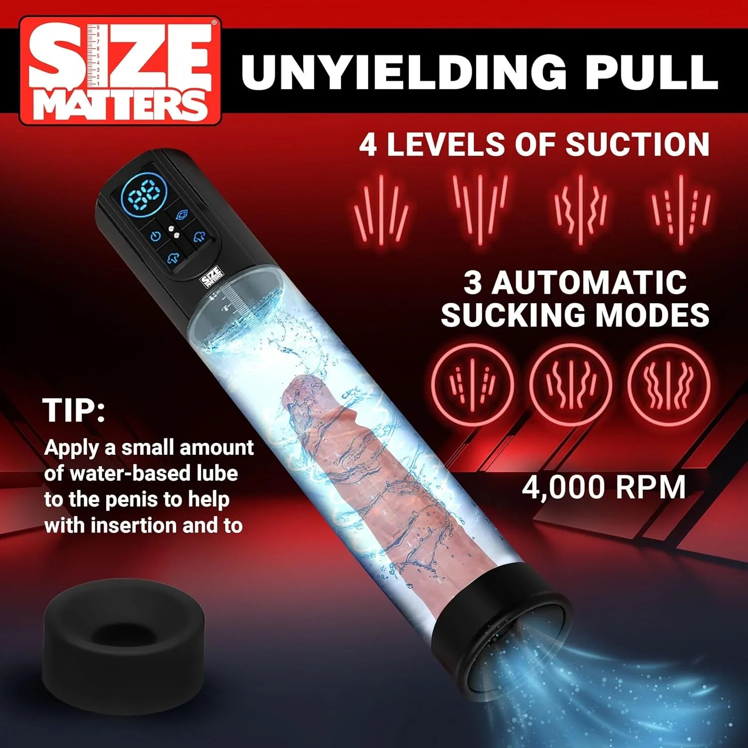 Size Matters Sucking Rechargeable Silicone Penis Pump