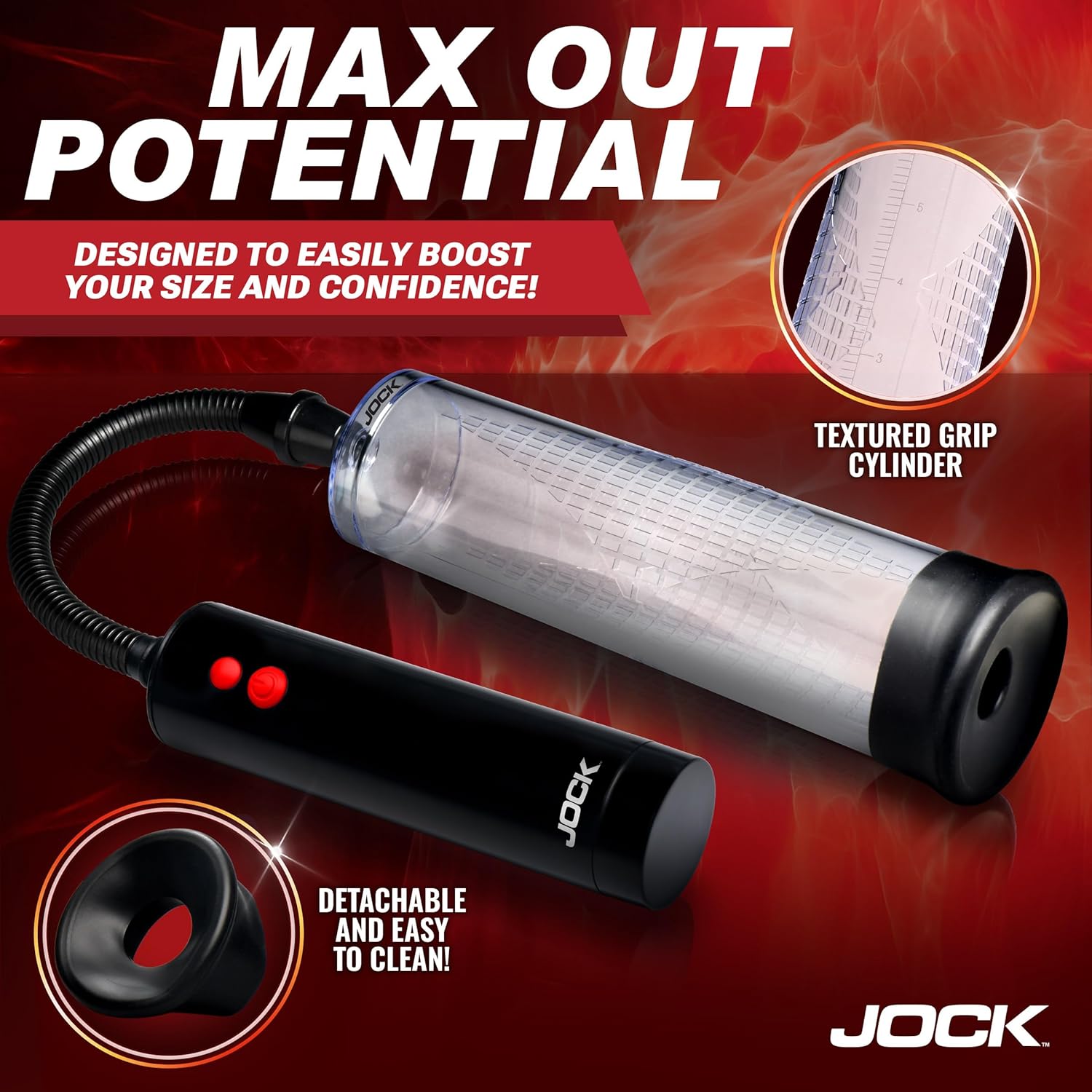 Jock Power Up Rechargeable Automatic Penis Pump with Suction Control