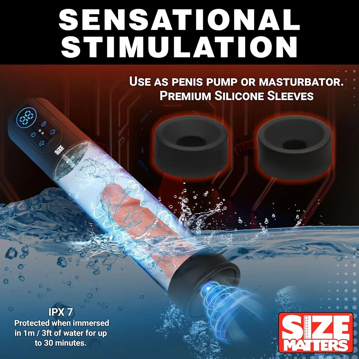 Size Matters Sucking Rechargeable Silicone Penis Pump
