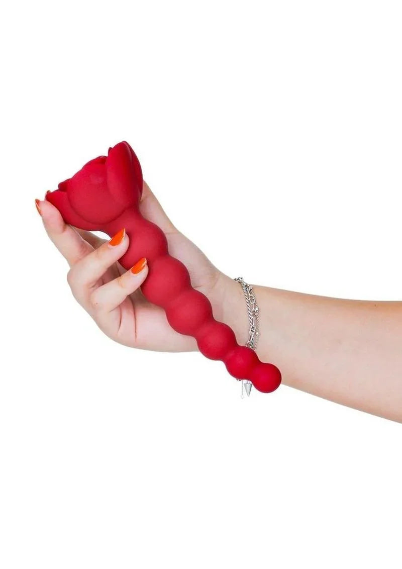 Lux Active Champion Rose Rechargeable Silicone Beaded Anal Probe with Bonus Bullet