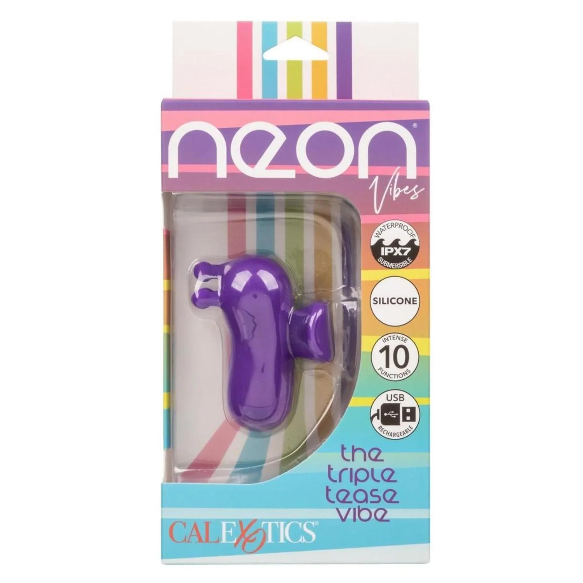 CalExotics Neon Vibes The Triple Tease Rechargeable Silicone Vibrator
