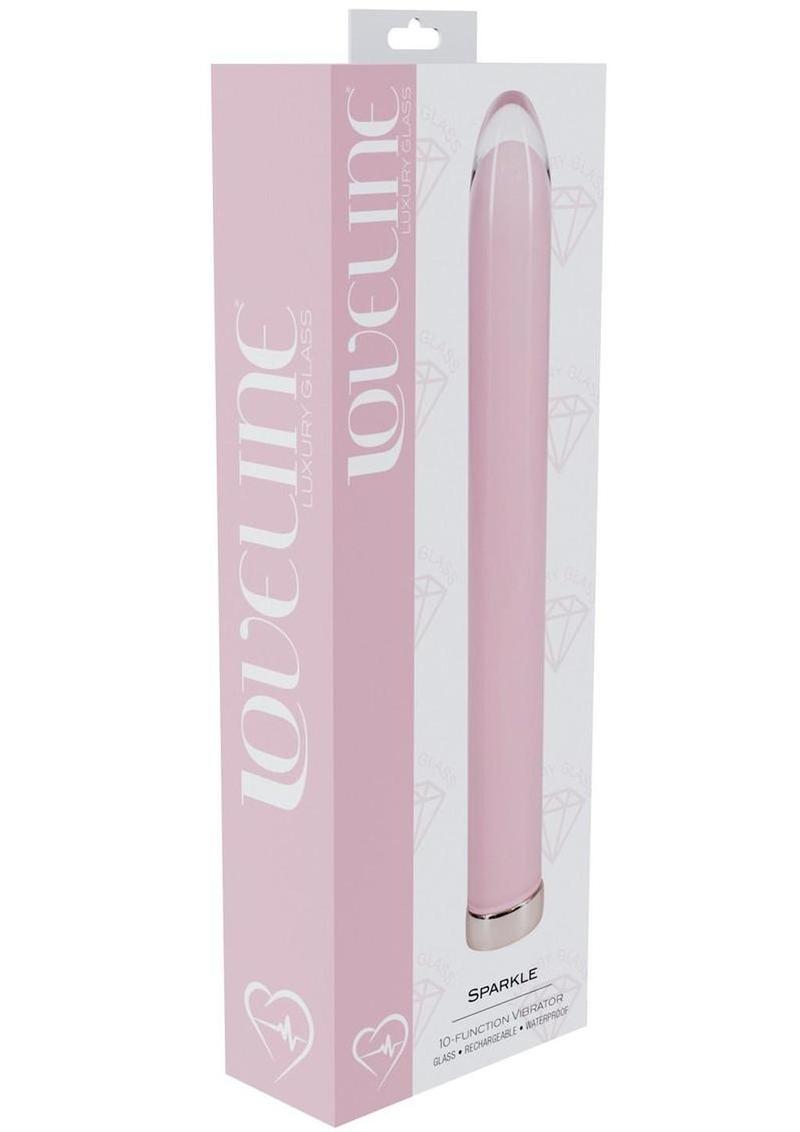 Loveline Sparkle Rechargeable Glass Vibrator 6.3in