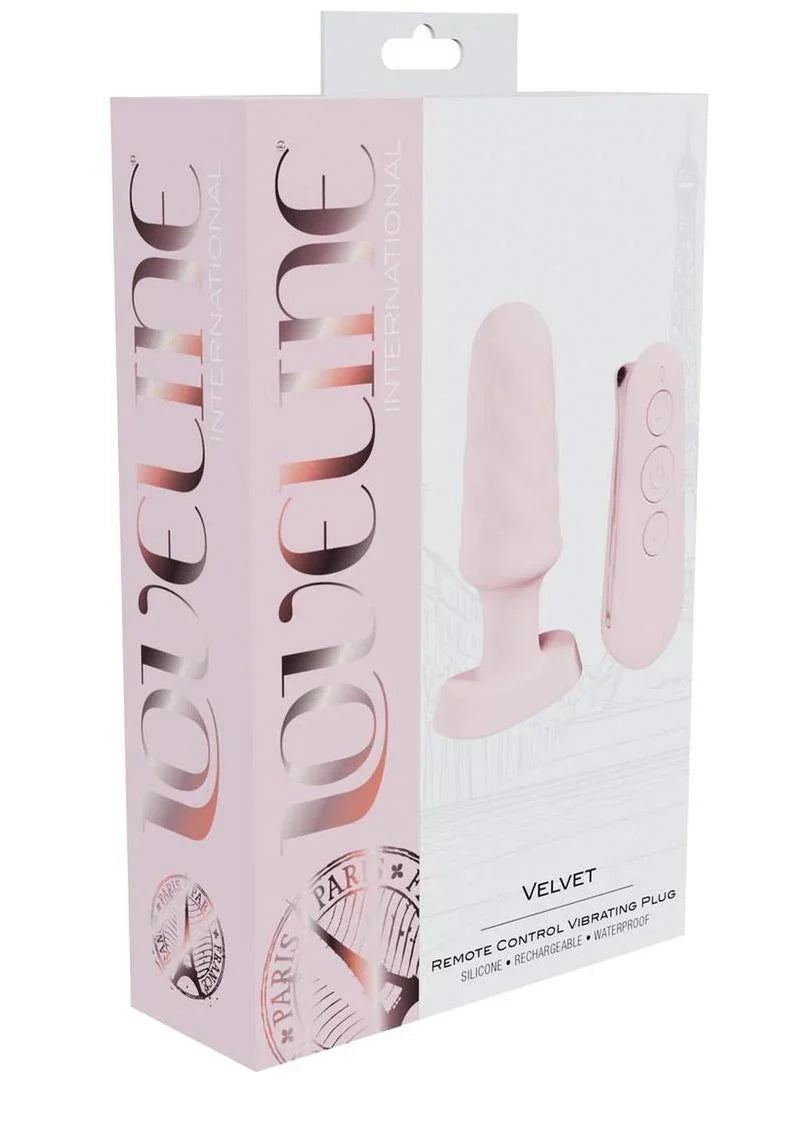 Loveline Velvet Silicone Rechargeable Vibrating Anal Plug with Remote Control