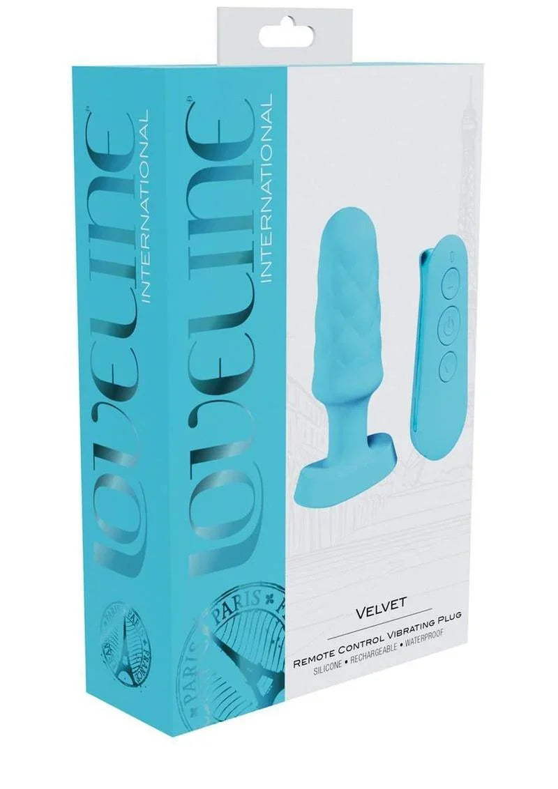 Loveline Velvet Silicone Rechargeable Vibrating Anal Plug with Remote Control