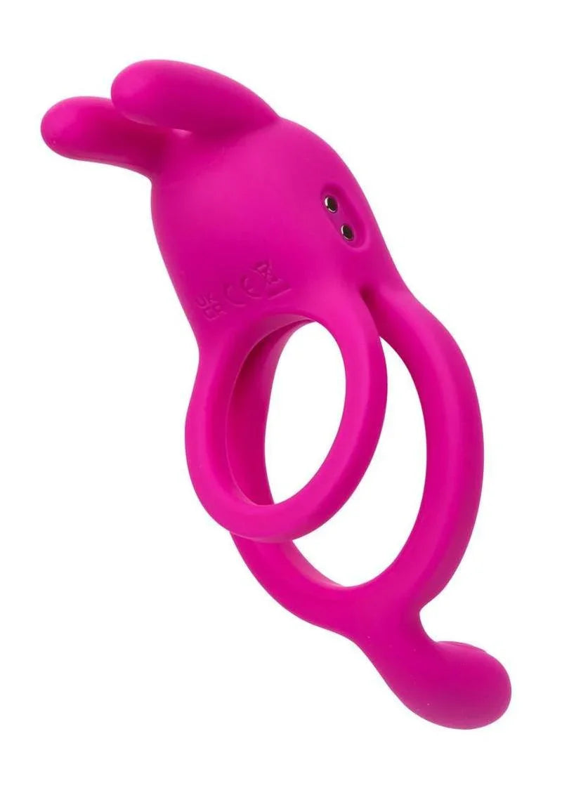 CalExotics Closer intimate Rechargeable Ring Touch Silicone Dual Vibe Cock Ring with Clitoral Stimulator