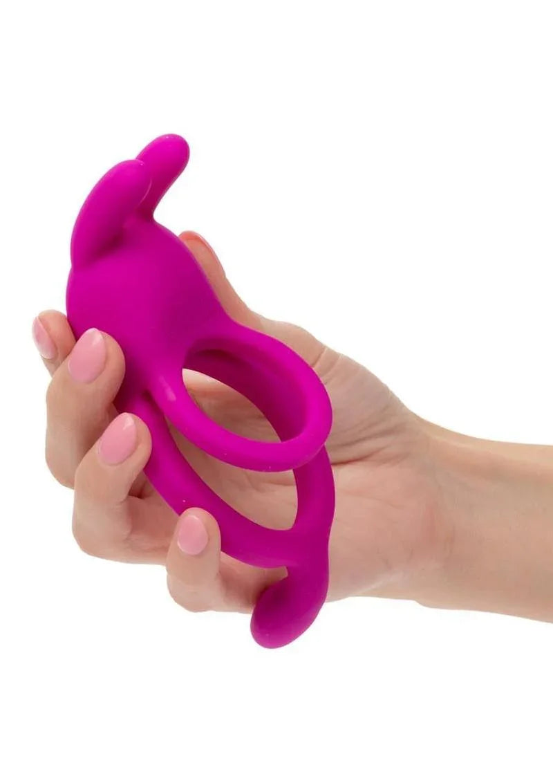 CalExotics Closer intimate Rechargeable Ring Touch Silicone Dual Vibe Cock Ring with Clitoral Stimulator