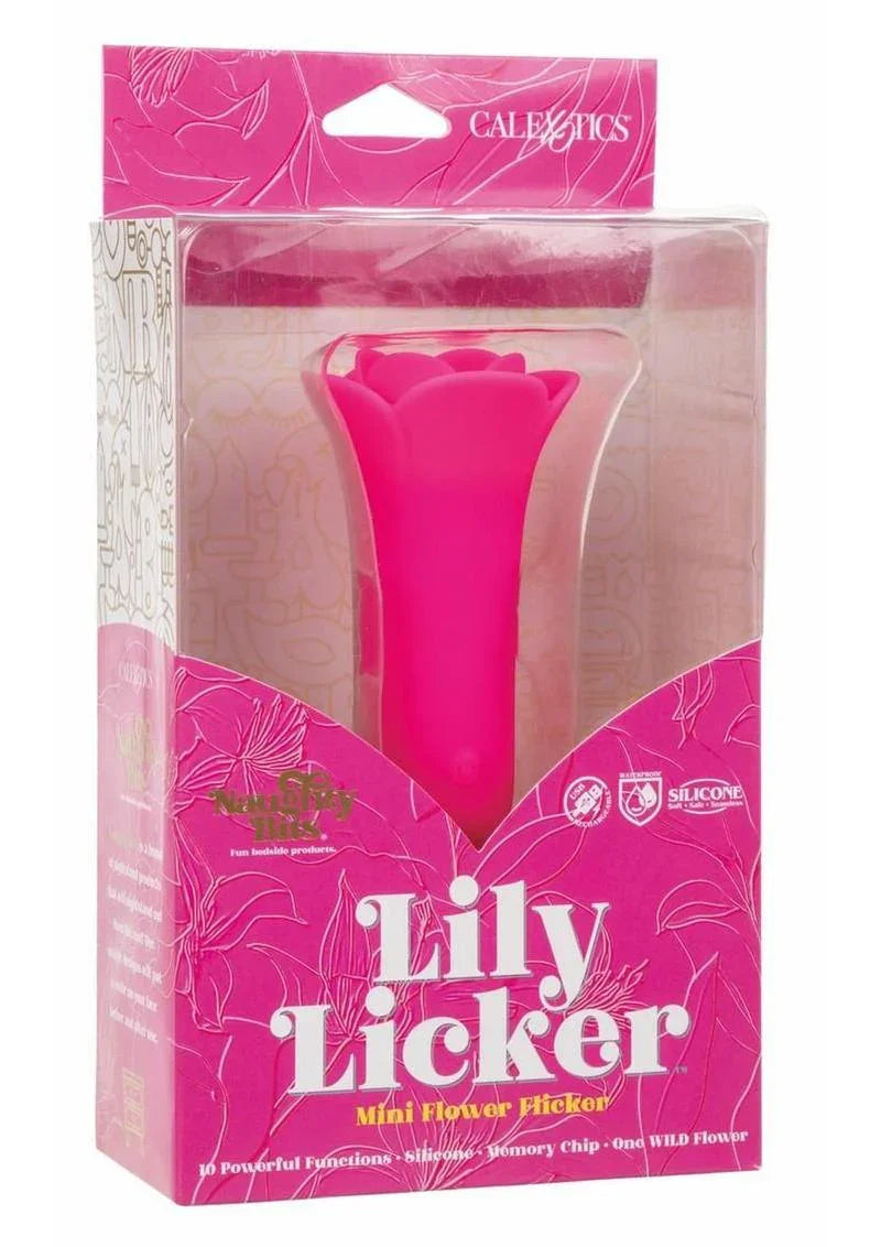 CalExotics Naughty Bits Lily Licker Mini Flower Flicker Rechargeable Silicone Vibrator