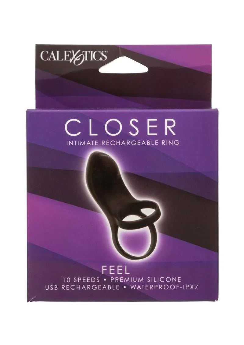 CalExotics Closer Intimate Rechargeable Ring Feel Silicone Cock Ring CalExotics Closer Intimate Rechargeable Ring Feel Silicone Cock Ring