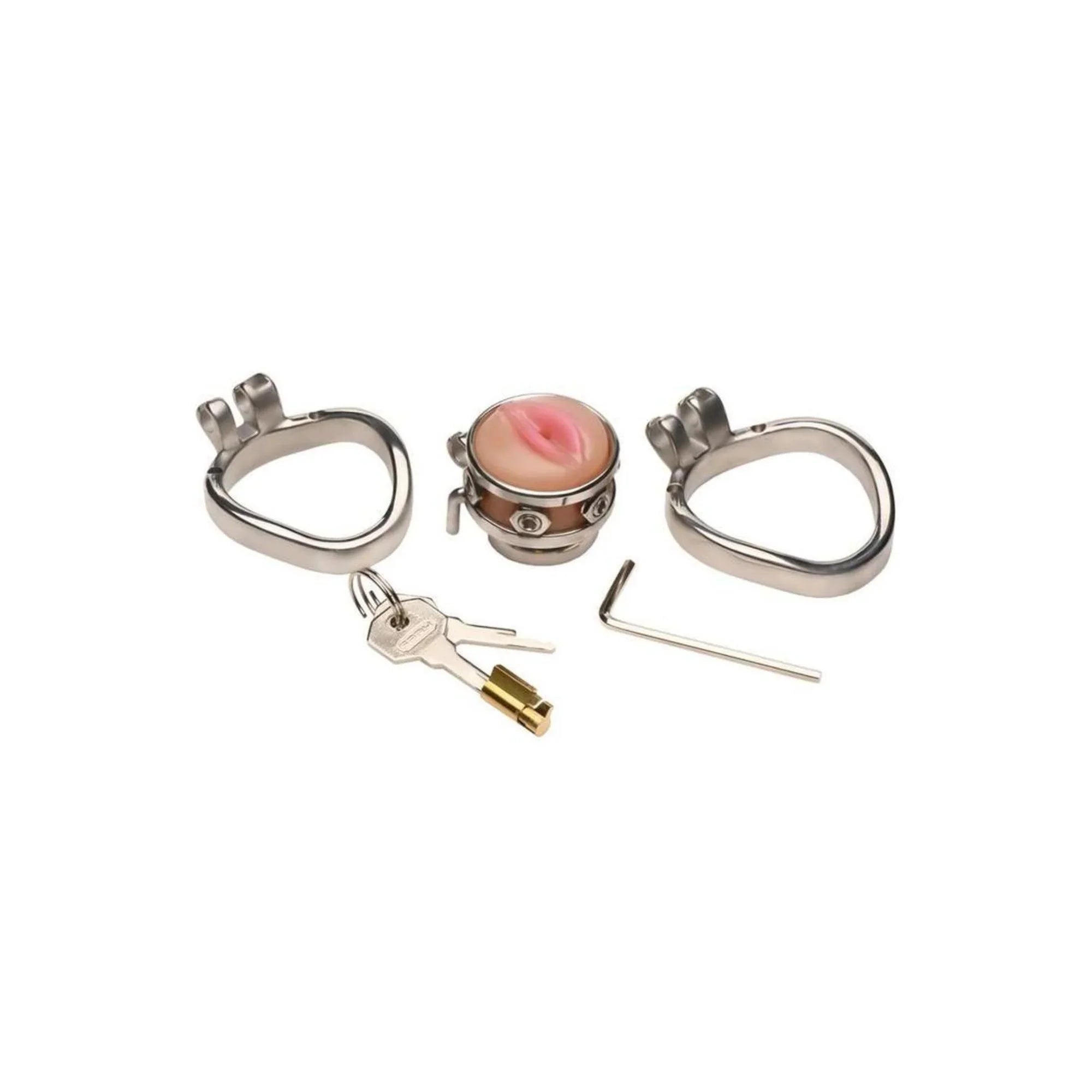 Master Series Pussy Boy Metal Chastity Cage Stainless Steel