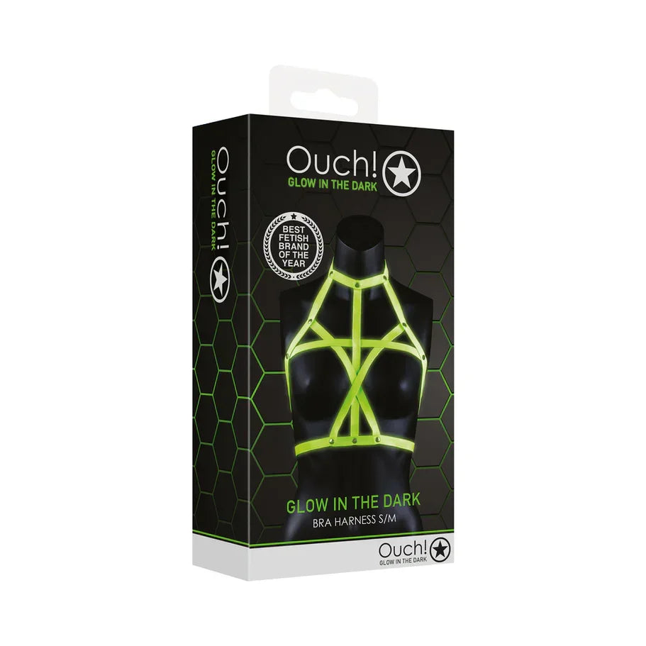 Ouch! Glow in the Dark Bra Harness Neon Green
