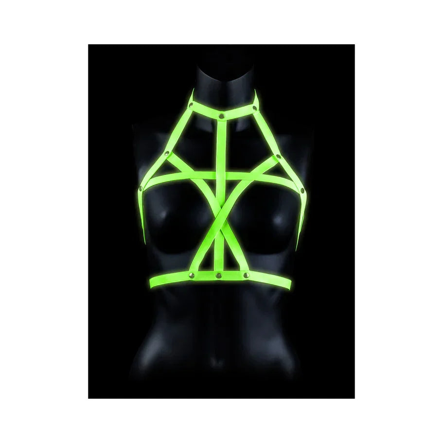 Ouch! Glow in the Dark Bra Harness Neon Green