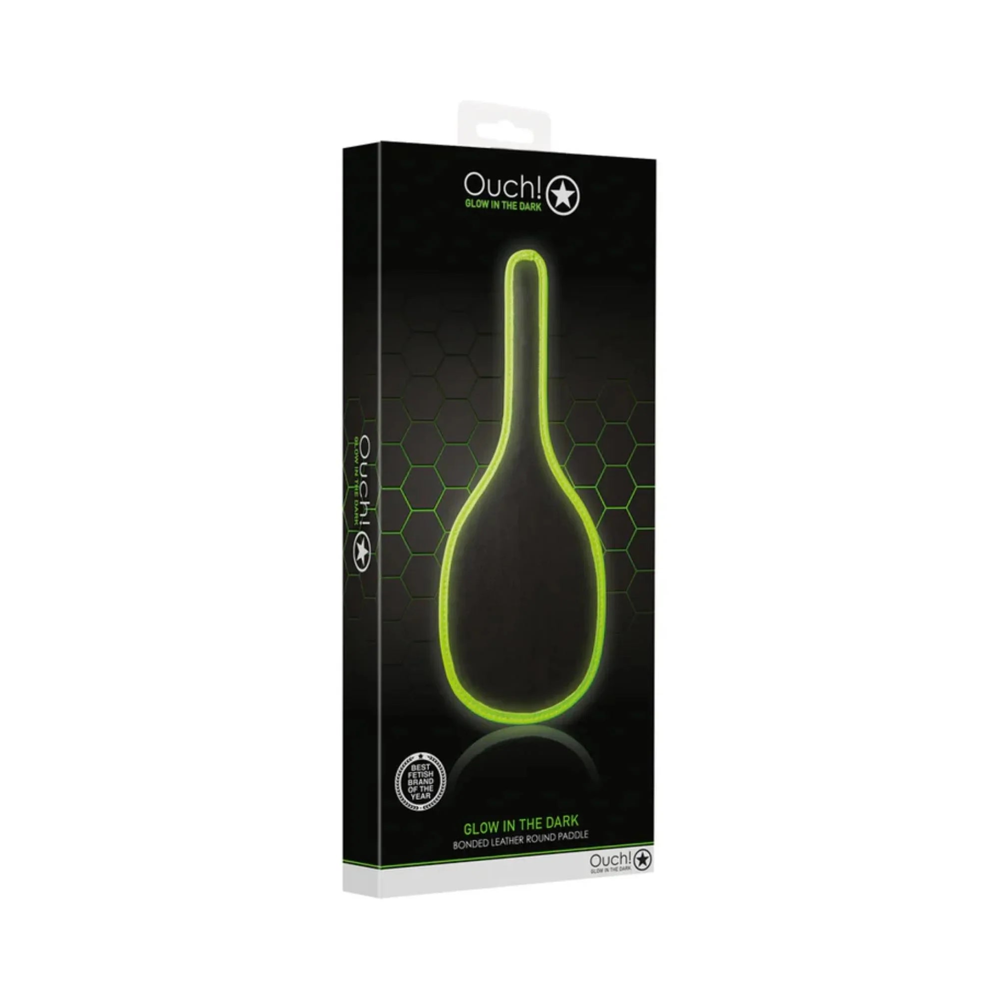 Ouch! Glow in the Dark Bonded Leather Round Paddle