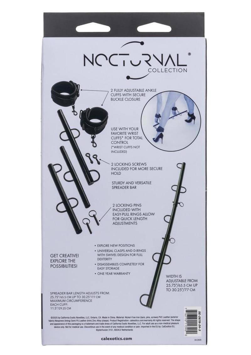Nocturnal Collection Spreader Bar with Cuffs – Adjustable Restraint Bar