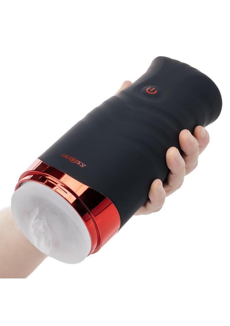 Xcess Gyrating Power Pussy – Rechargeable Gyrating Stroker with Textured Sleeve